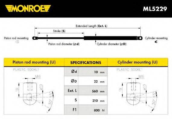 MAXGEAR 120323 Газова пружина, кришка багажника