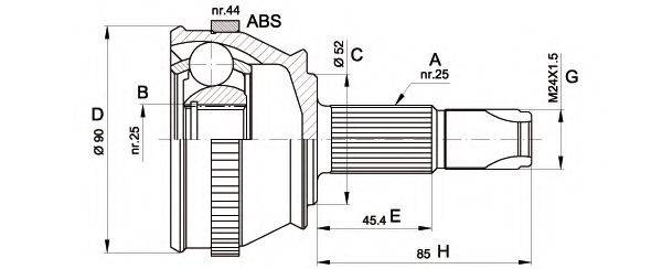 OPEN PARTS CVJ521210 Шарнірний комплект, приводний вал
