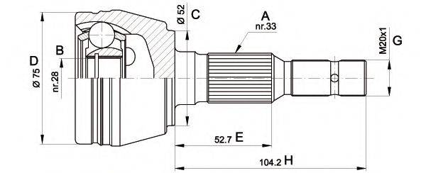 OPEN PARTS CVJ528510 Шарнірний комплект, приводний вал