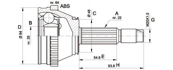 OPEN PARTS CVJ545610 Шарнірний комплект, приводний вал