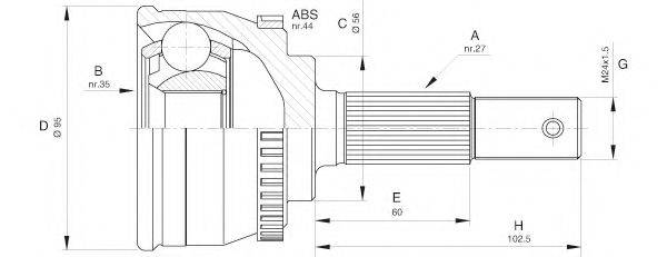 OPEN PARTS CVJ552210 Шарнірний комплект, приводний вал