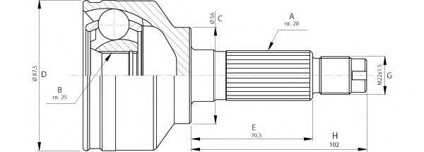 OPEN PARTS CVJ571410 Шарнірний комплект, приводний вал