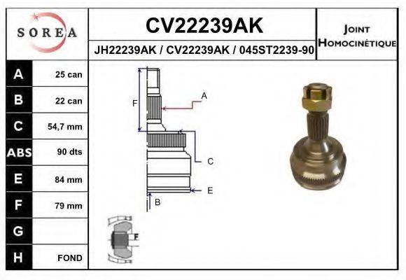 EAI CV22239AK Шарнірний комплект, приводний вал