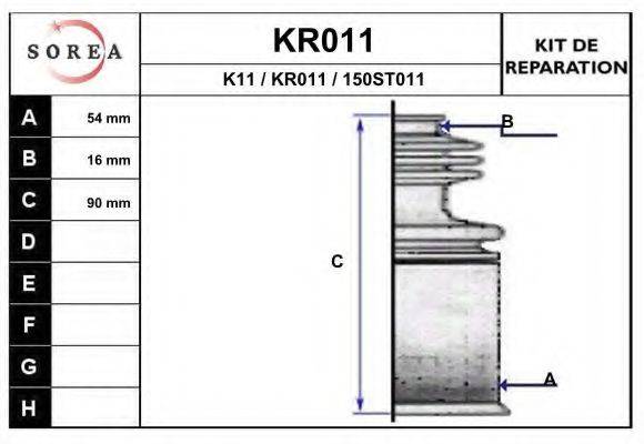 EAI KR011 Комплект пильника, приводний вал