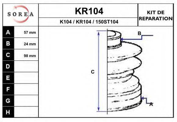 EAI KR104 Комплект пильника, приводний вал