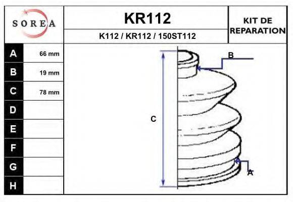 EAI KR112 Комплект пильника, приводний вал