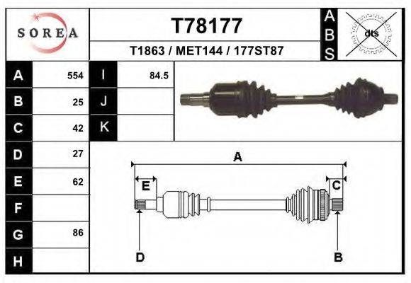 EAI T78177 Приводний вал