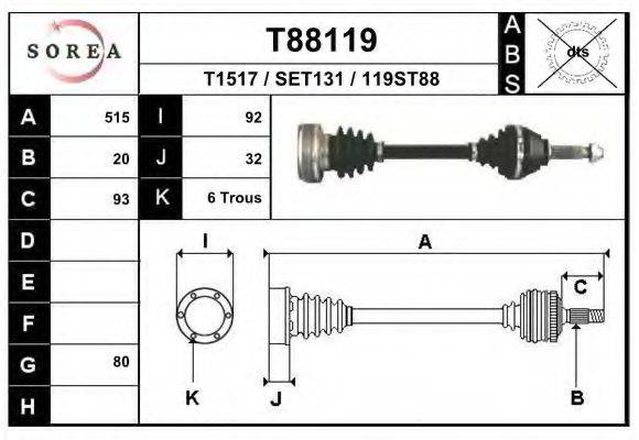 EAI T88119 Приводний вал