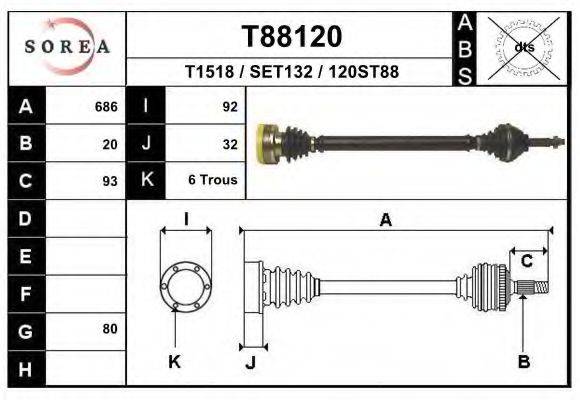 EAI T88120 Приводний вал