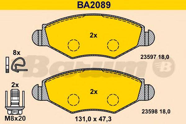 BARUM BA2089 Комплект гальмівних колодок, дискове гальмо
