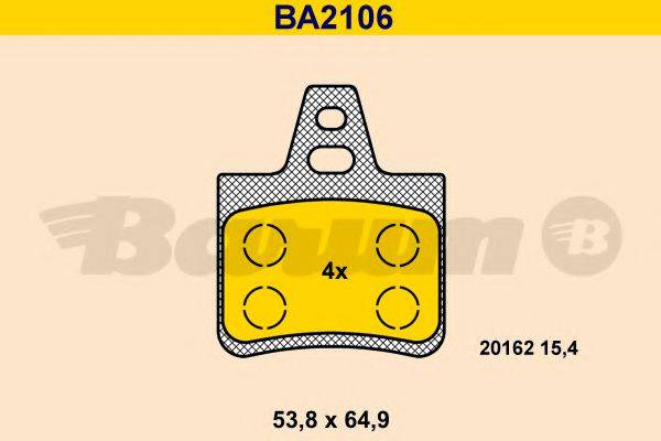 BARUM BA2106 Комплект гальмівних колодок, дискове гальмо