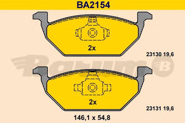 BARUM BA2154 Комплект гальмівних колодок, дискове гальмо