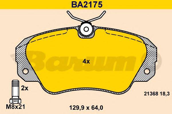 BARUM BA2175 Комплект гальмівних колодок, дискове гальмо