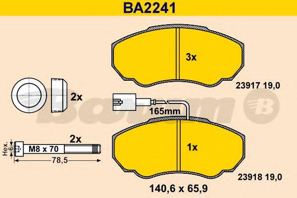 BARUM 23918 Комплект гальмівних колодок, дискове гальмо