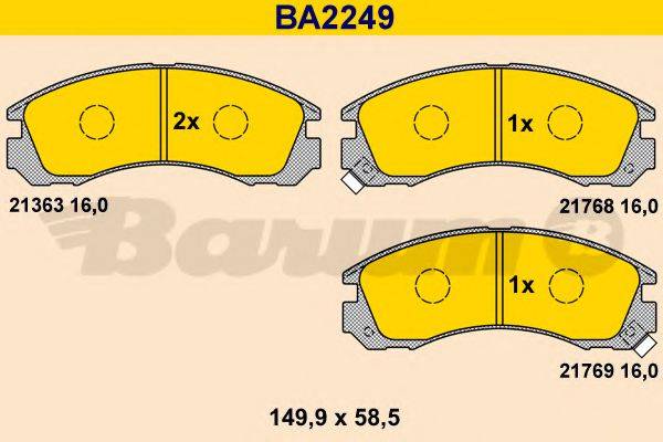 BARUM 21769 Комплект гальмівних колодок, дискове гальмо