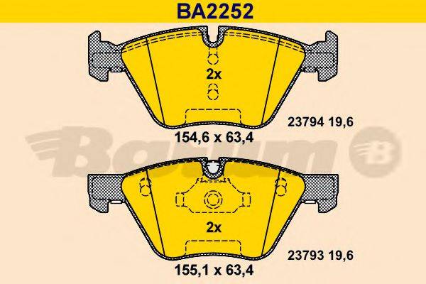 BARUM BA2252 Комплект гальмівних колодок, дискове гальмо