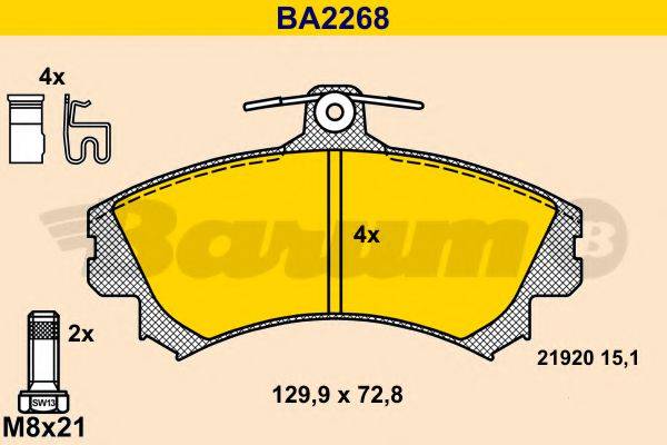 BARUM BA2268 Комплект гальмівних колодок, дискове гальмо