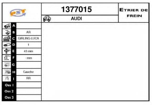 SNRA 1377015 Гальмівний супорт