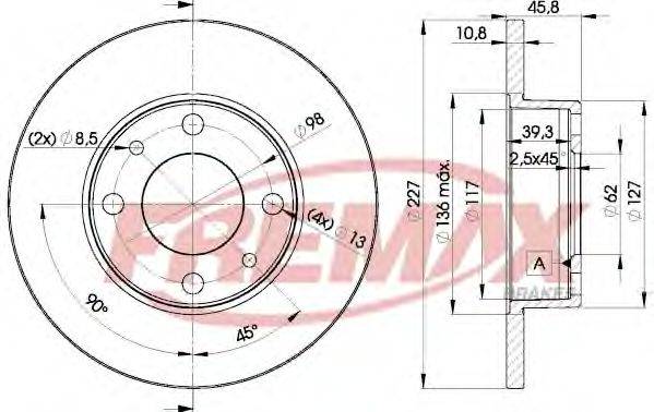 FIAT / LANCIA RF165 002 50 гальмівний диск
