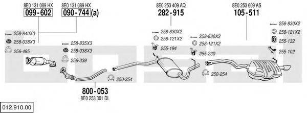 BOSAL 01291000 Система випуску ОГ