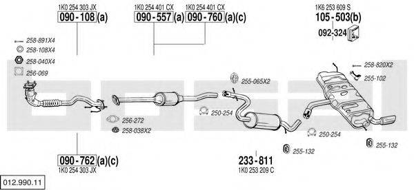 BOSAL 01299011 Система випуску ОГ