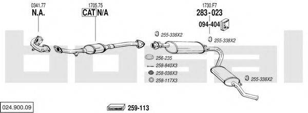 BOSAL 02490009 Система випуску ОГ