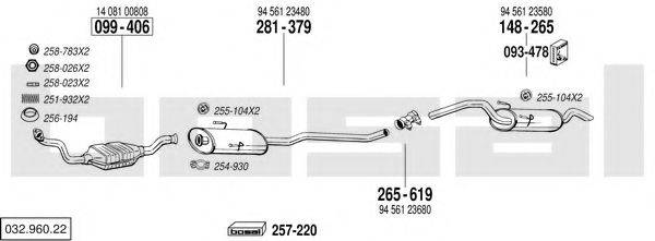 BOSAL 03296022 Система випуску ОГ