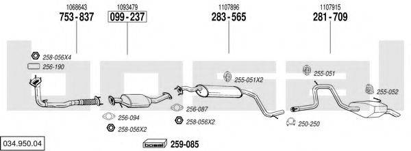 BOSAL 03495004 Система випуску ОГ