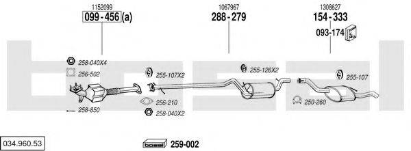 BOSAL 03496053 Система випуску ОГ