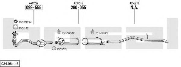 BOSAL 03498146 Система випуску ОГ