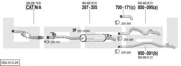 BOSAL 05201325 Система випуску ОГ