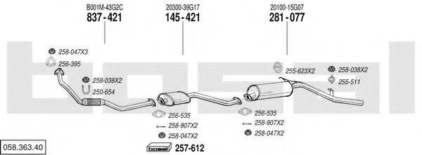 BOSAL 05836340 Система випуску ОГ