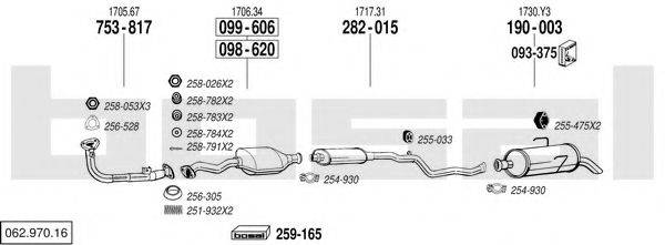 BOSAL 06297016 Система випуску ОГ