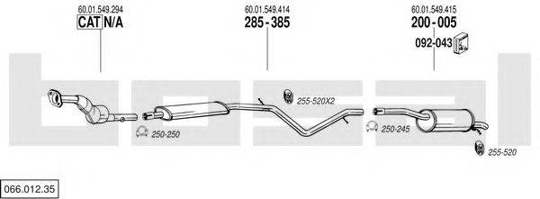 BOSAL 06601235 Система випуску ОГ