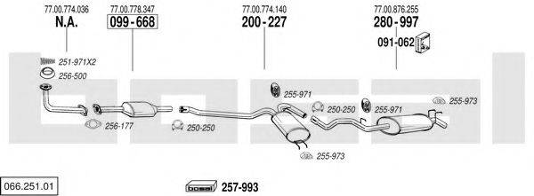 BOSAL 06625101 Система випуску ОГ