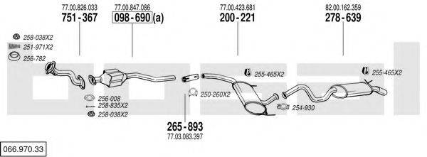 BOSAL 06697033 Система випуску ОГ