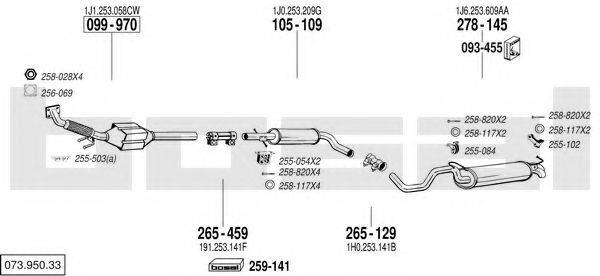 BOSAL 07395033 Система випуску ОГ