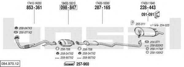 BOSAL 08497012 Система випуску ОГ