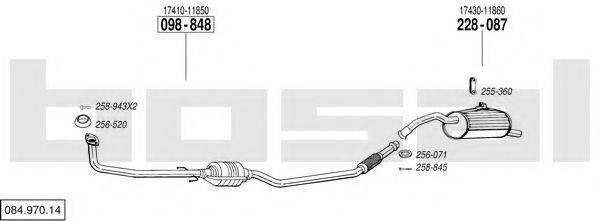 BOSAL 08497014 Система випуску ОГ