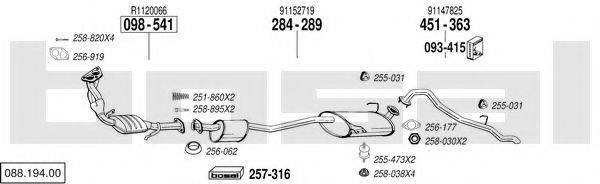 BOSAL 08819400 Система випуску ОГ