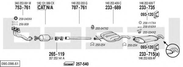 BOSAL 09009861 Система випуску ОГ