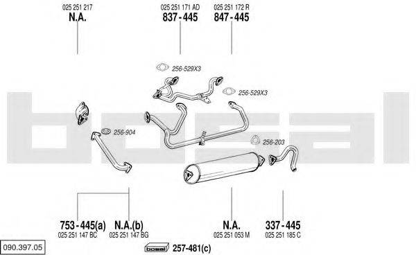 BOSAL 09039705 Система випуску ОГ