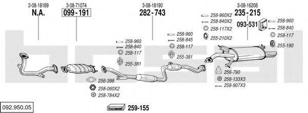 BOSAL 09295005 Система випуску ОГ