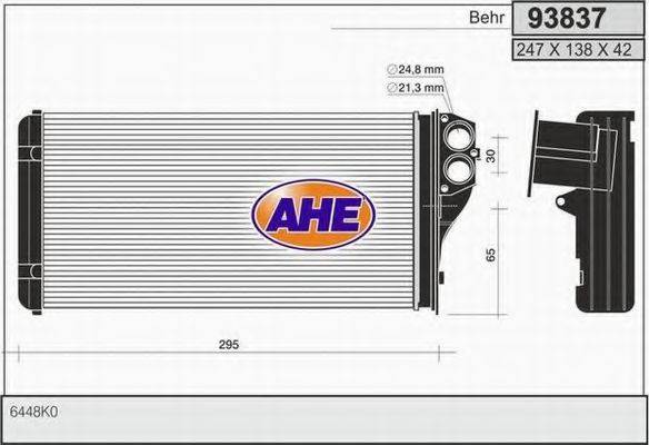 AHE 93837 Теплообмінник, опалення салону