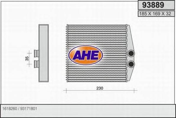 AHE 93889 Теплообмінник, опалення салону