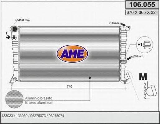 AHE 106055 Радіатор, охолодження двигуна