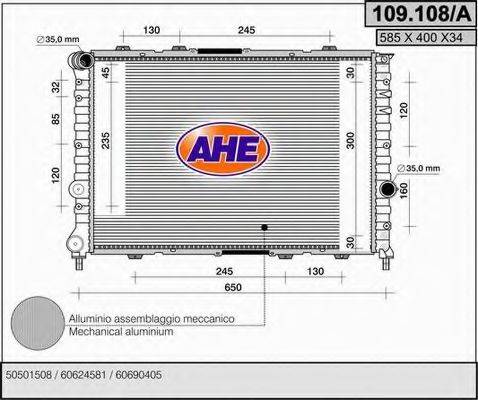 AHE 109108A Радіатор, охолодження двигуна