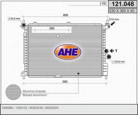 AHE 121048 Радіатор, охолодження двигуна