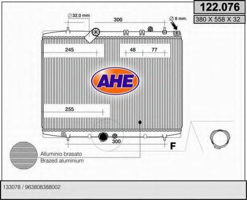 AHE 122076 Радіатор, охолодження двигуна