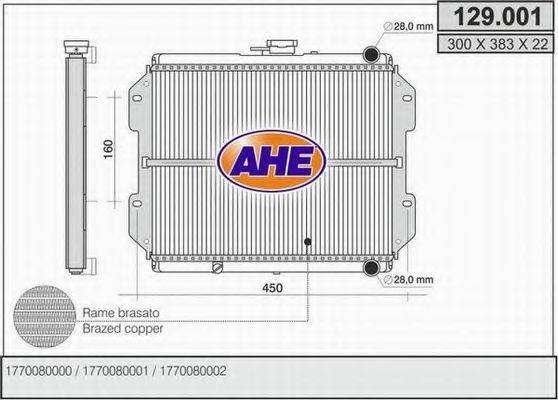 AHE 129001 Радіатор, охолодження двигуна
